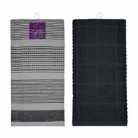 Sienna Black Kitchen Towels, 2 pk