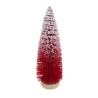 Christmas Red Ombre Snowy Tree Tabletop Decor