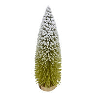 Christmas Green Ombre Snowy Tree Tabletop Decor