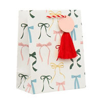 Christmas Bow Print Gift Bag, Medium