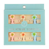 Loft & Ladle Tropical Flower Straw Toppers, 6 pk