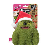 BONKERS Fuggler Holiday Limited Edition Squeaky & Plush Dog Toy for Playtime, Green, 8 Inches