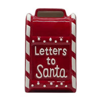 Christmas Ceramic Mailbox Tabletop Decor, 8 in