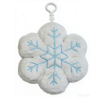 Holiday Style White Snowflake Christmas Plush Keychain