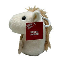 Holiday Style Beige Plush Horse Bag Clip