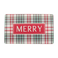 Christmas Plaid 'Merry' Kitchen Mat, 18x30 in