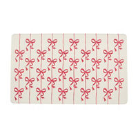 Christmas Ribbon Print Kitchen Mat, 18x30 in