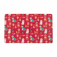 Christmas Red Dog Print Kitchen Mat, 18x30 in