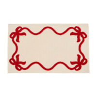 Christmas Red Ribbon Bathmat, 18x30 in