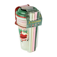Manna Christmas Color-Changing Reusable Tumblers & Straws Set, 12 oz, 4pk