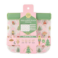 Core Kitchen Christmas Print Reusable Bags, 13.06 oz, 6 pk