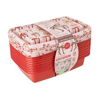 Core Kitchen Christmas Bow Print Food Storage Containers, 10 ct