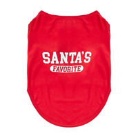 Red "Santa's Favorite" Pet Snap-On Tee, Small