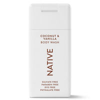 Native Body Wash, Coconut & Vanilla, Sulfate Free, Naturally Derived Ingredients, 24hr Freshness, for Women & Men, 3 FL OZ