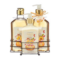 Harvest Cedar Scented Soap & Hand Cream Kitchen Set with Caddy