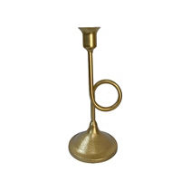 Christmas Gold Trumpet Candle Holder, Large