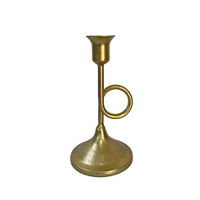 Christmas Gold Trumpet Candle Holder, Small