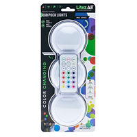 LitezAll® Remote Control RGB Puck Lights 3 Pack