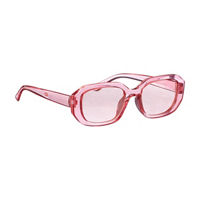 Clear Pink Rounded Rectangle Frame Sunglasses