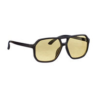 Black Aviator Sunglasses with Yellow Lenses