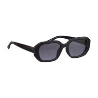 Black Rounded Rectangle Frame Sunglasses
