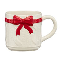 Christmas Sweater-Embossed Mug with Red Bow Rim