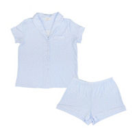 Women's Light Blue Star Print Pajama Set, X-Large