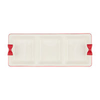 Christmas Red Bow 3-Section Serving Platter