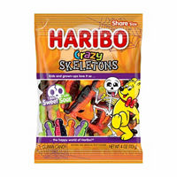 Haribo Crazy Skeletons Sweet & Sour Gummy Candy, 4 oz