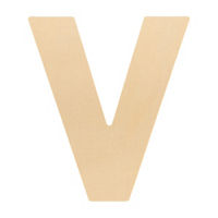 Wooden Letter 'V', 6 in