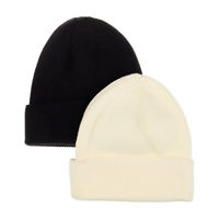 Black & Ivory Beanie Set, 2 pk