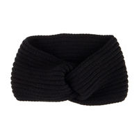 Black Ribbed Knit Headwrap