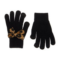 Black Cheetah Bow Gloves