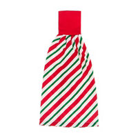 Christmas Candy Cane Striped Tie Towel Heat Resistant Oven Mitt