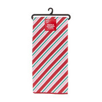 Holiday Style Pink Candy Cane Striped Waffle Kitchen Towel