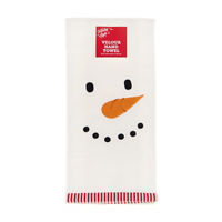 Holiday Style Snowman Face Velour Hand Towel