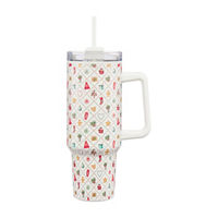 Christmas White Festive Icon Print Tumbler, 40 oz