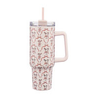 Christmas Pink Bow Cocktail Print Tumbler, 40 oz