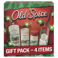 Old Spice Holiday Gift Pack for Men, Fiji, Body Wash, Deodorant, Antiperspirant & Deodorant, 2-in-1 Shampoo + Conditioner, Palm Tree + Coconut Scent, 24/7 Holiday Freshness, 4-Pack Gift Box for Him