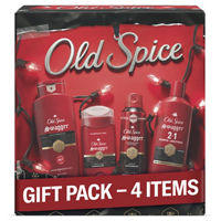 Old Spice Holiday Gift Pack for Men, Swagger, Body Wash, Aluminum Free Deodorant, Body Spray, 2-in-1 Shampoo + Conditioner, Cedarwood Scent, 24/7 Holiday Freshness, 4-Pack Gift Box for Him