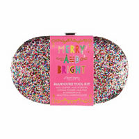 Christmas Merry & Bright Manicure Tool Kit in Rainbow Glitter Case