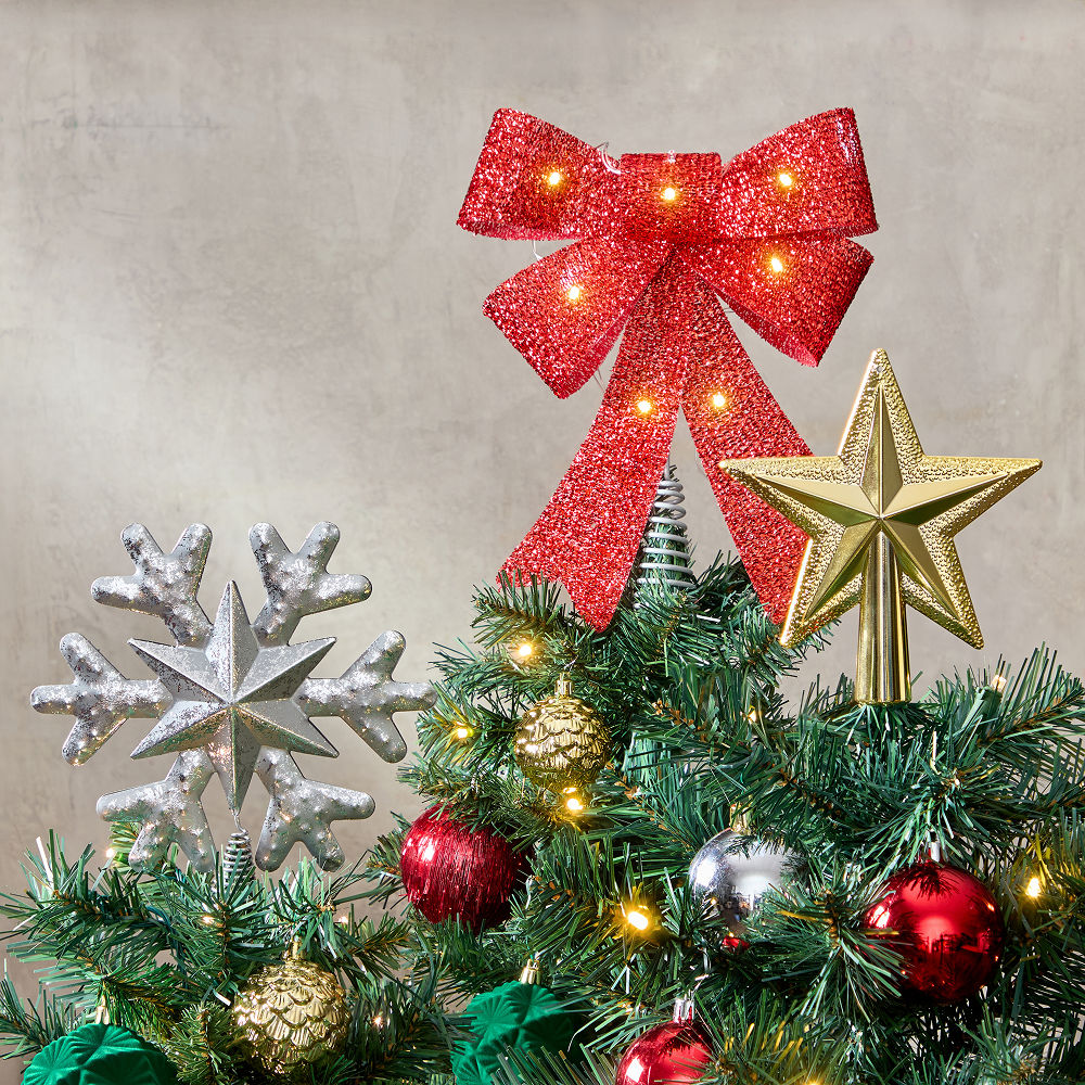 Holiday Tree Trims — Christmas tree toppers, bows, ornaments, and décor