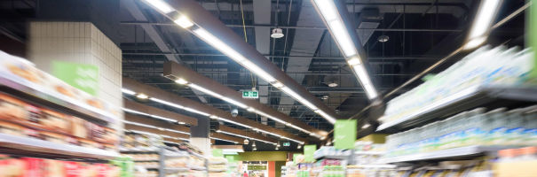 DTE ceiling lighting in a warehouse type setting