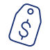 Tag with money symbol icon