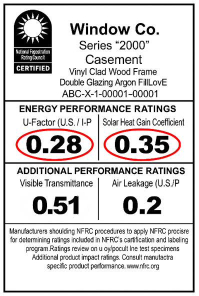 SHGC Label