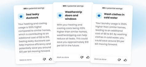 Image of personalized savings tips cards