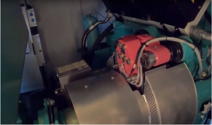 Close up of gears inside a wind turbine