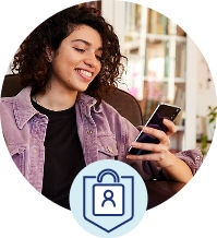 Person using a smartphone with a lock icon indicating added account security.