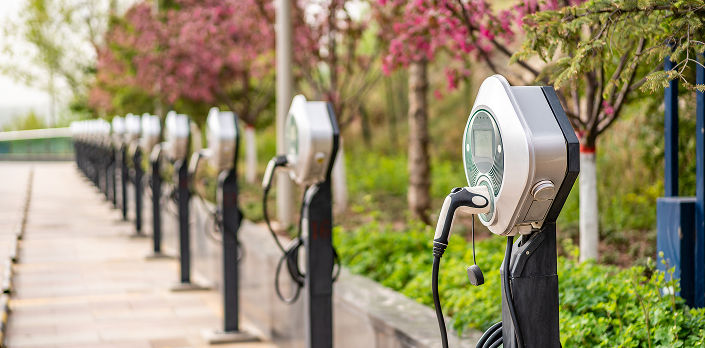 DC Fast Chargers in a parking lot.