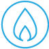 circle with flame inside icon